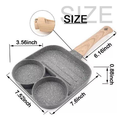 SARTEN ANTIADHERENTE 3 EN 1 - COZINHA PRÁTICA E SALUDÁVEL